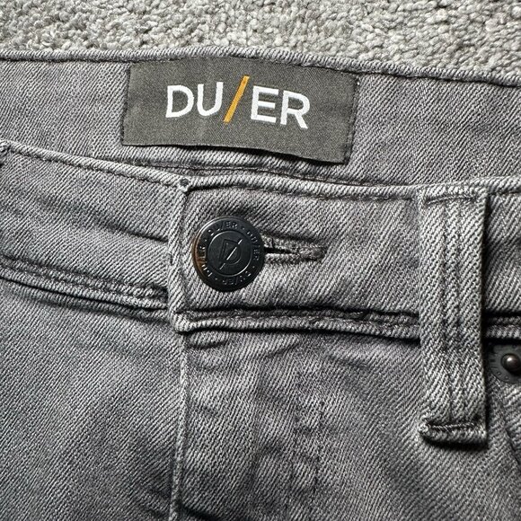 DU/ER Duer N2X Slim Fit Jeans Mens Fits 34x30.5 Dark Grey Stretch Performance - Picture 5 of 11